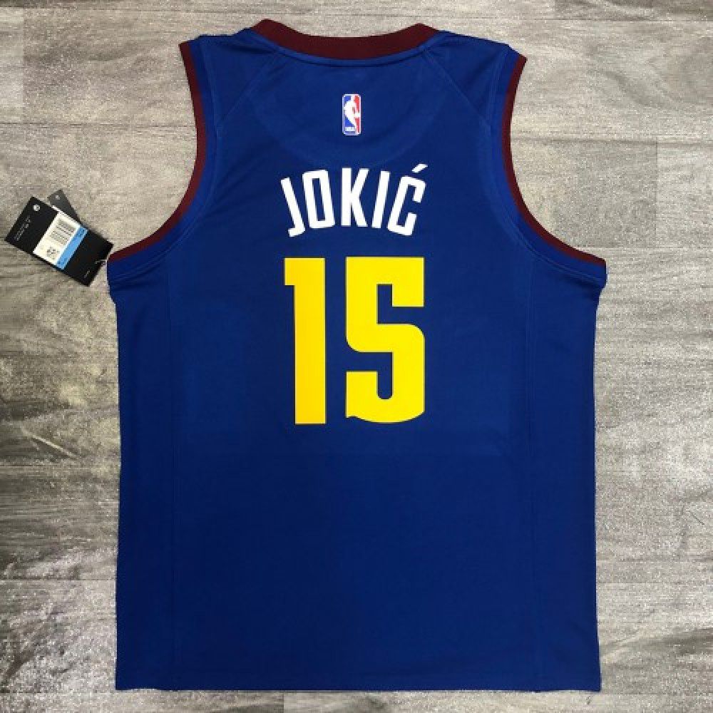 Men's Denver Nuggets Nikola Jokic #15 Jordan Blue 2020/21 Swingman Jersey - Statement Edition-Pro Kit Vault | Brand New 26/27 Sports Jerseys